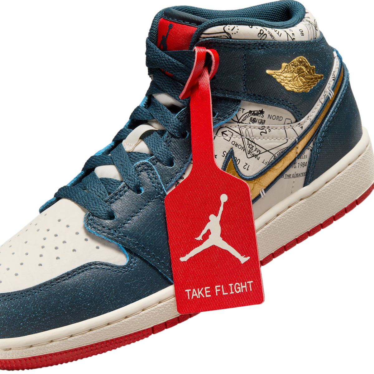 Jordan 1 Mid SE Take Flight Gold Swoosh (GS)