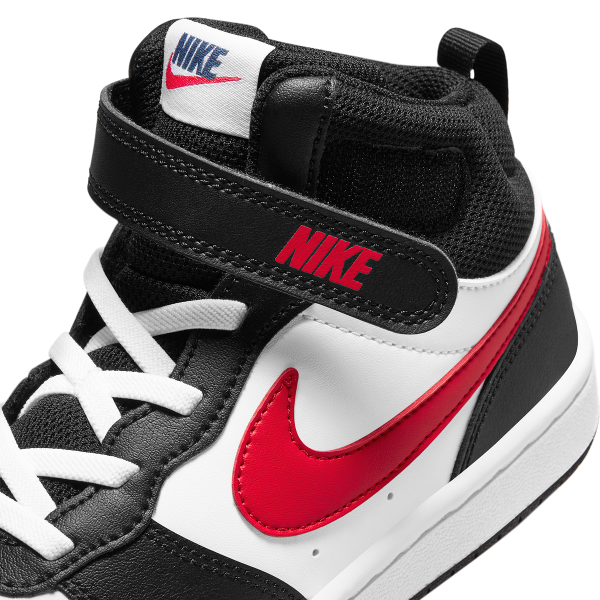 Nike Court Borough Mid 2 White Black University Red (PS)