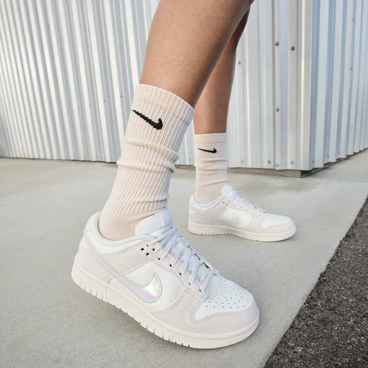 Nike Dunk Low Sail Iridescent Swoosh (Women's) | HF5074-133
