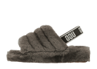 UGG Fluff Yeah Slide Charcoal (Women's) | 1095119-CHRC
