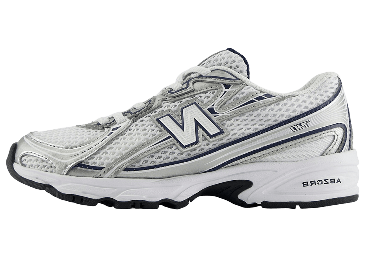 New Balance 740 Bungee Lace White Metallic Silver Navy (PS)