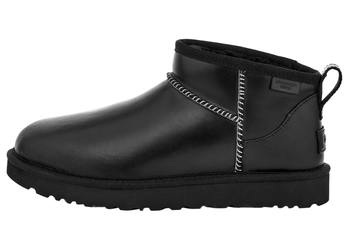 UGG Classic Ultra Mini LTHR Regen Boot Black (Women's) | 1163490-BLK