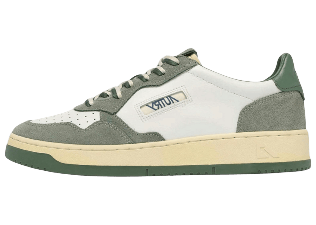 Autry Medalist Low White Military Green Sea Spray