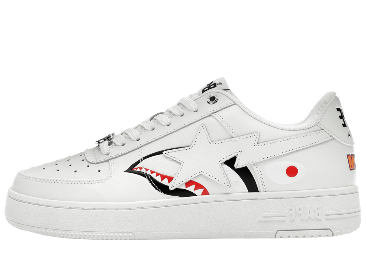 A Bathing Ape Bape Sta Low Shark Pack White