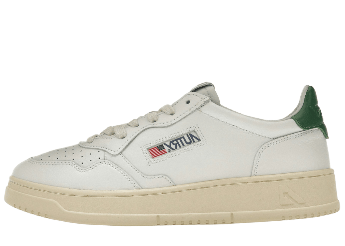 Autry Medalist Leather Low White Green