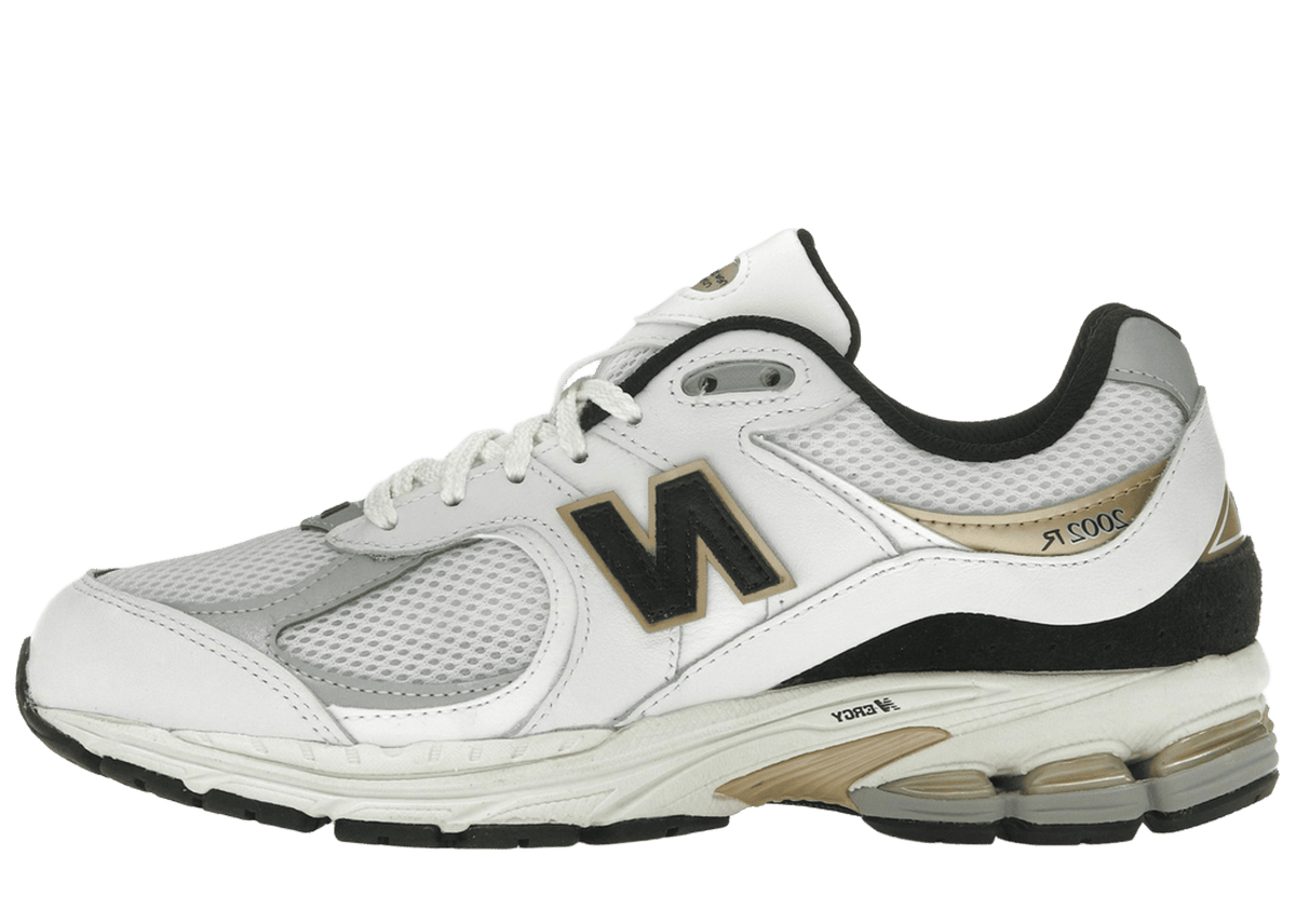 New Balance 2002R White Black Gold Metallic