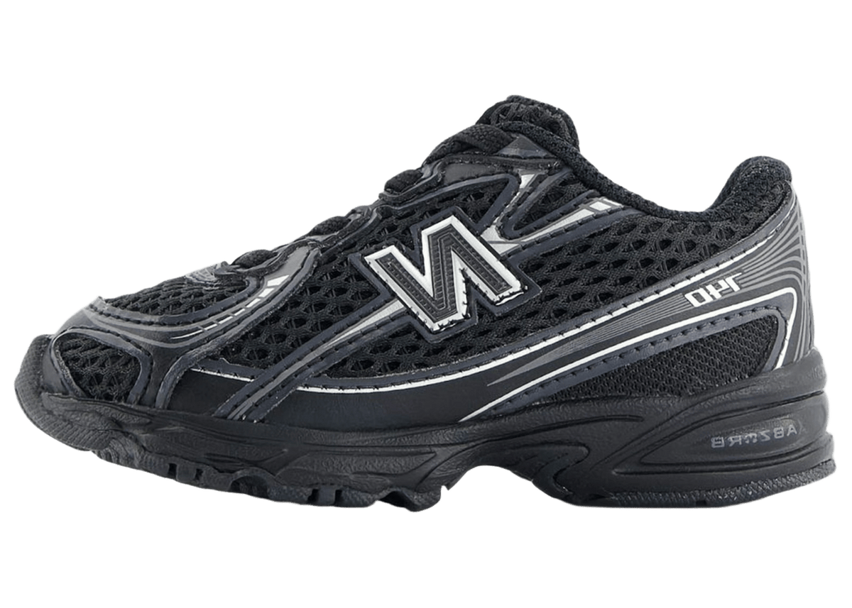 New Balance 740 Bungee Lace Black Silver Metallic (TD)