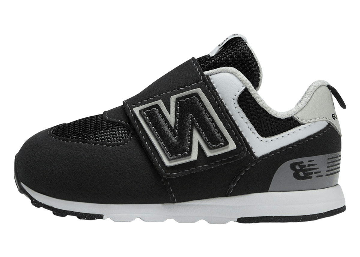 New Balance 574 Hook and Loop Black Silver Metallic (TD)