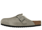 Birkenstock Boston Shearling Suede Stone Coin