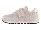New Balance 574 Core Hook and Loop Rain Cloud Pink Haze (PS)