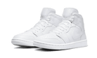 Air Jordan 1 Mid Triple White Patent Swoosh