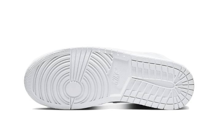 Air Jordan 1 Mid Triple White Patent Swoosh