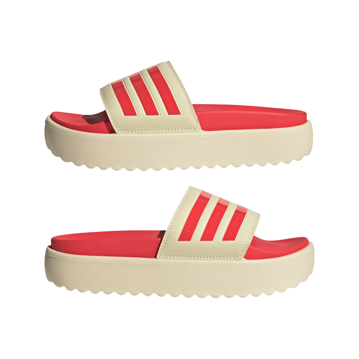 adidas Adilette Platform Slides Warm Vanilla Semi Lucid Red (Women's)