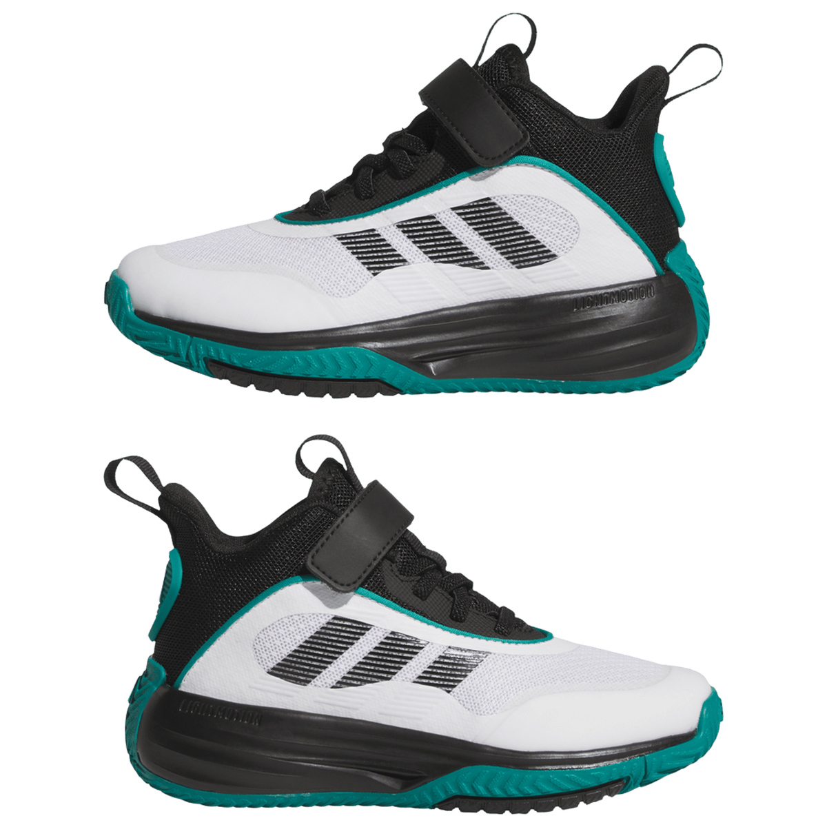 adidas Ownthegame 3.0 Cloud White Core Black Pure Teal (GS)