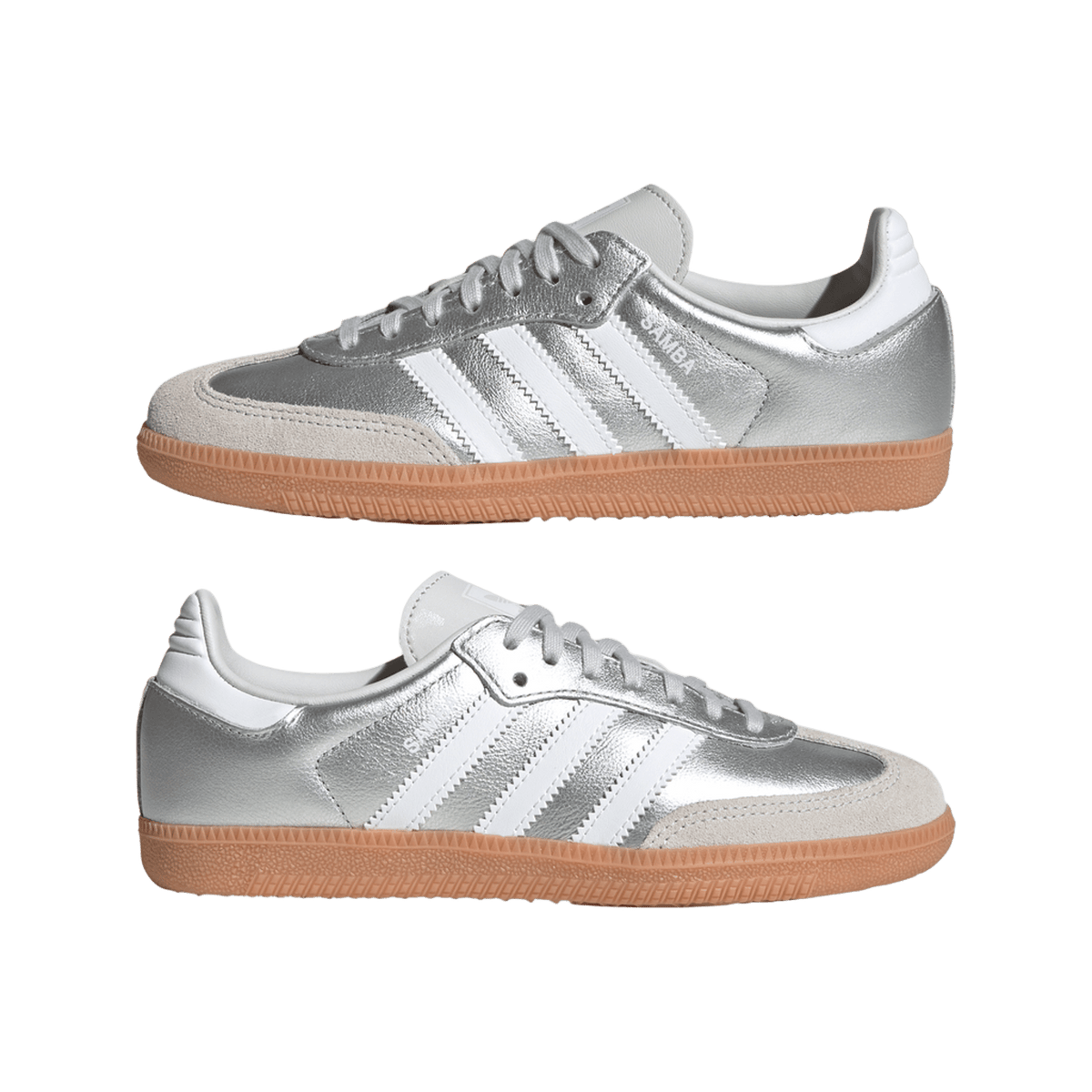 adidas Samba OG Silver Metallic Cloud White Gum (GS)