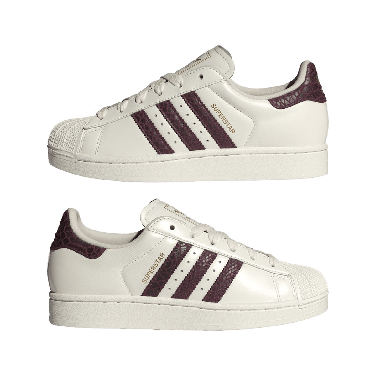 adidas Superstar II Off White Maroon Snakeskin (Women's)