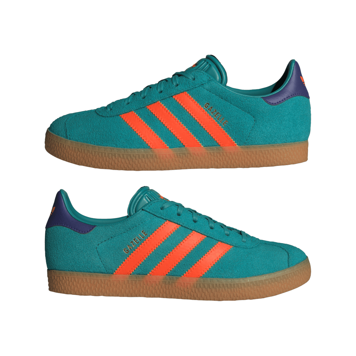 adidas Gazelle Pure Teal Impact Orange Collegiate Purple (GS)