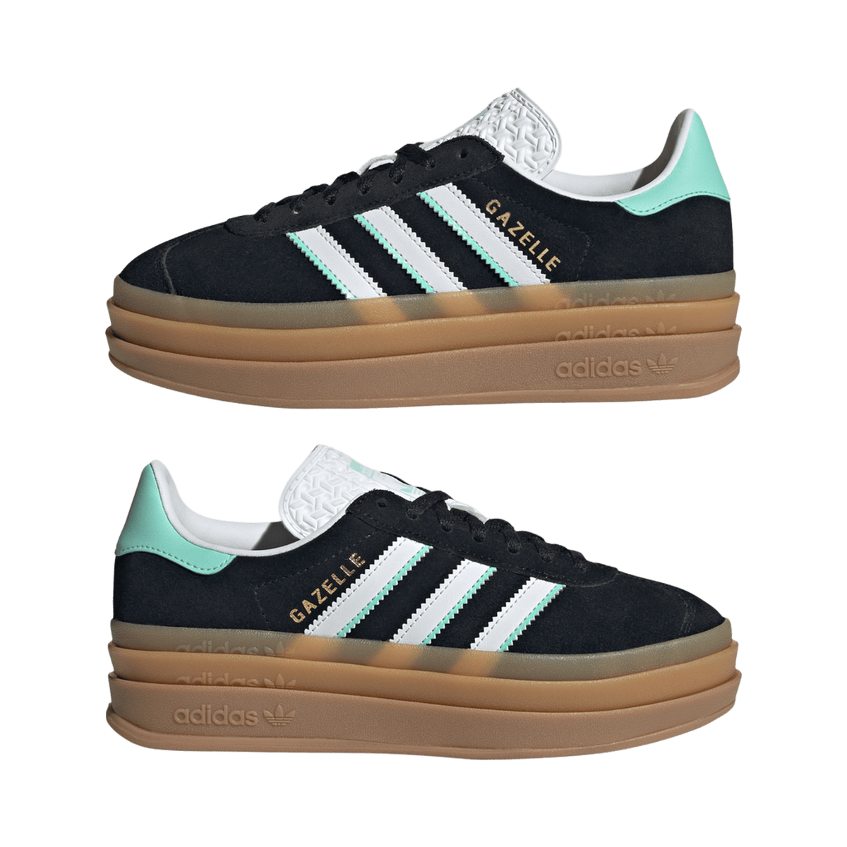 adidas Gazelle Bold Black White Mint Gum (GS)