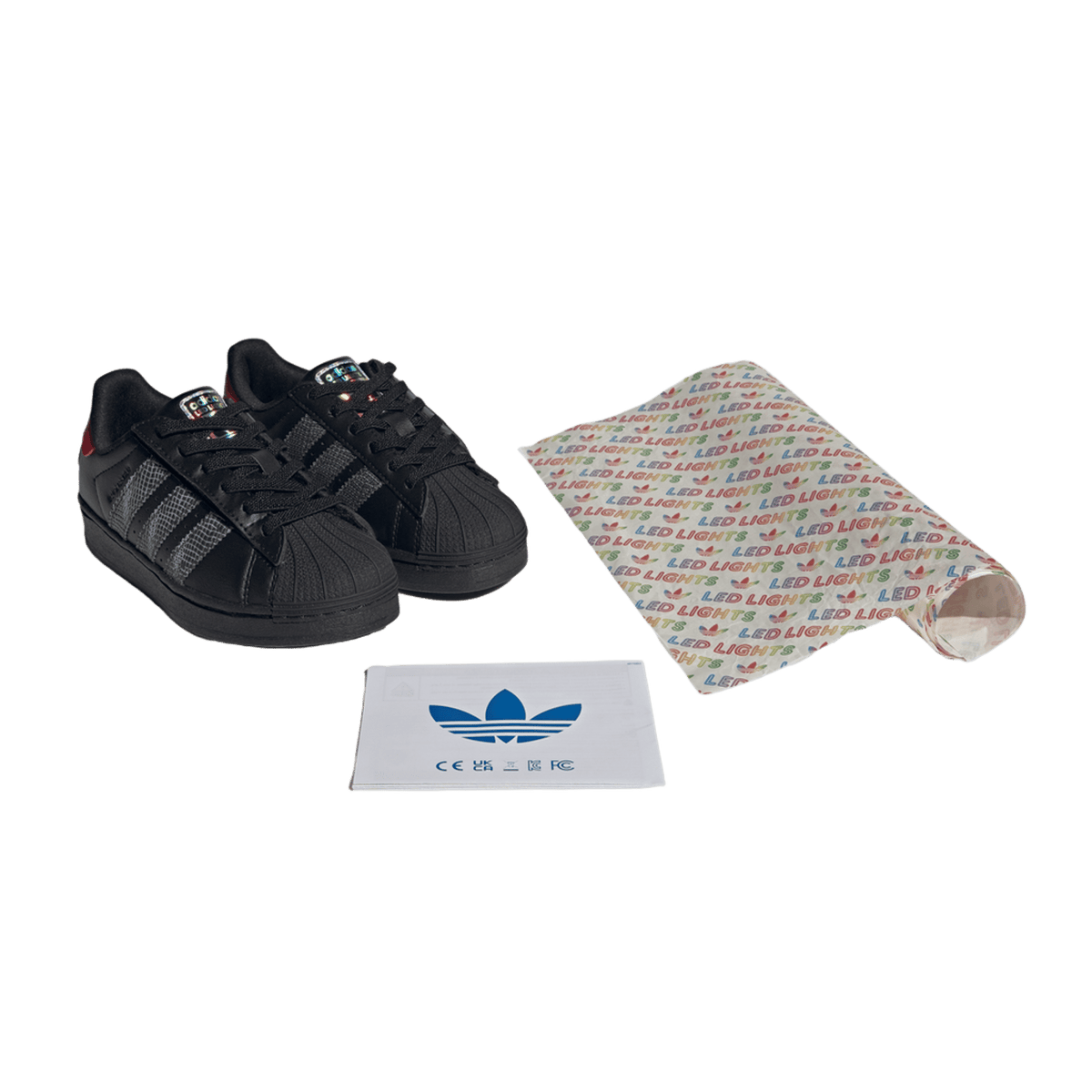 adidas Superstar LED Lights Comfort Closure Core Black Red (PS)