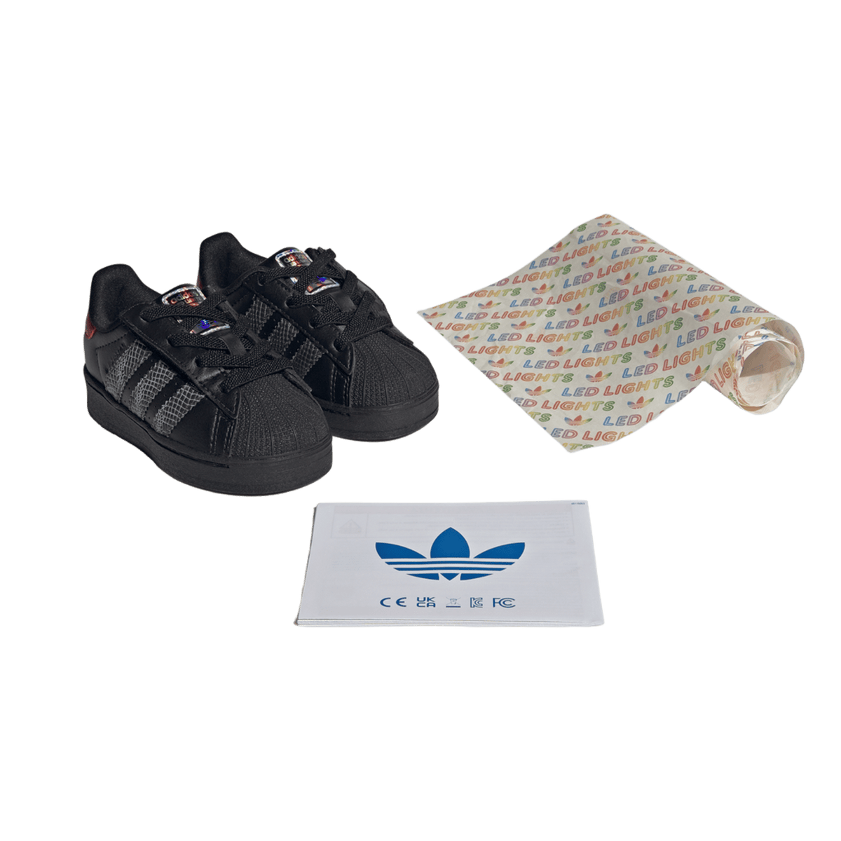 adidas Superstar LED Lights Comfort Closure Core Black Red (TD)