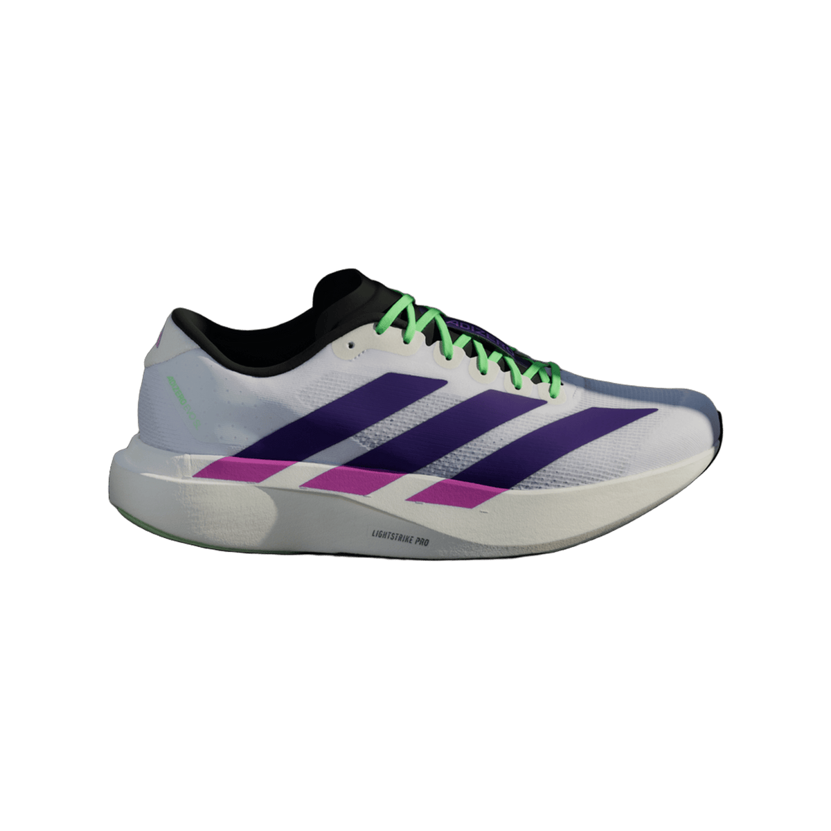 adidas Adizero Evo SL White Purple Lime Burst