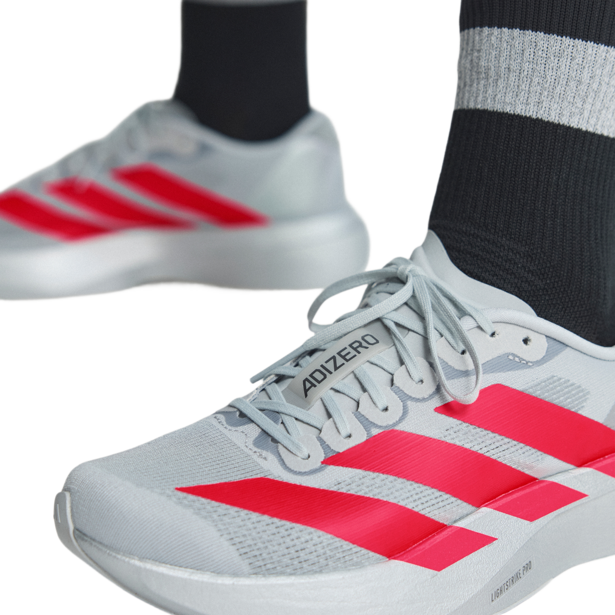 adidas Adizero Evo SL Silver Metallic Lucid Red (Women's)