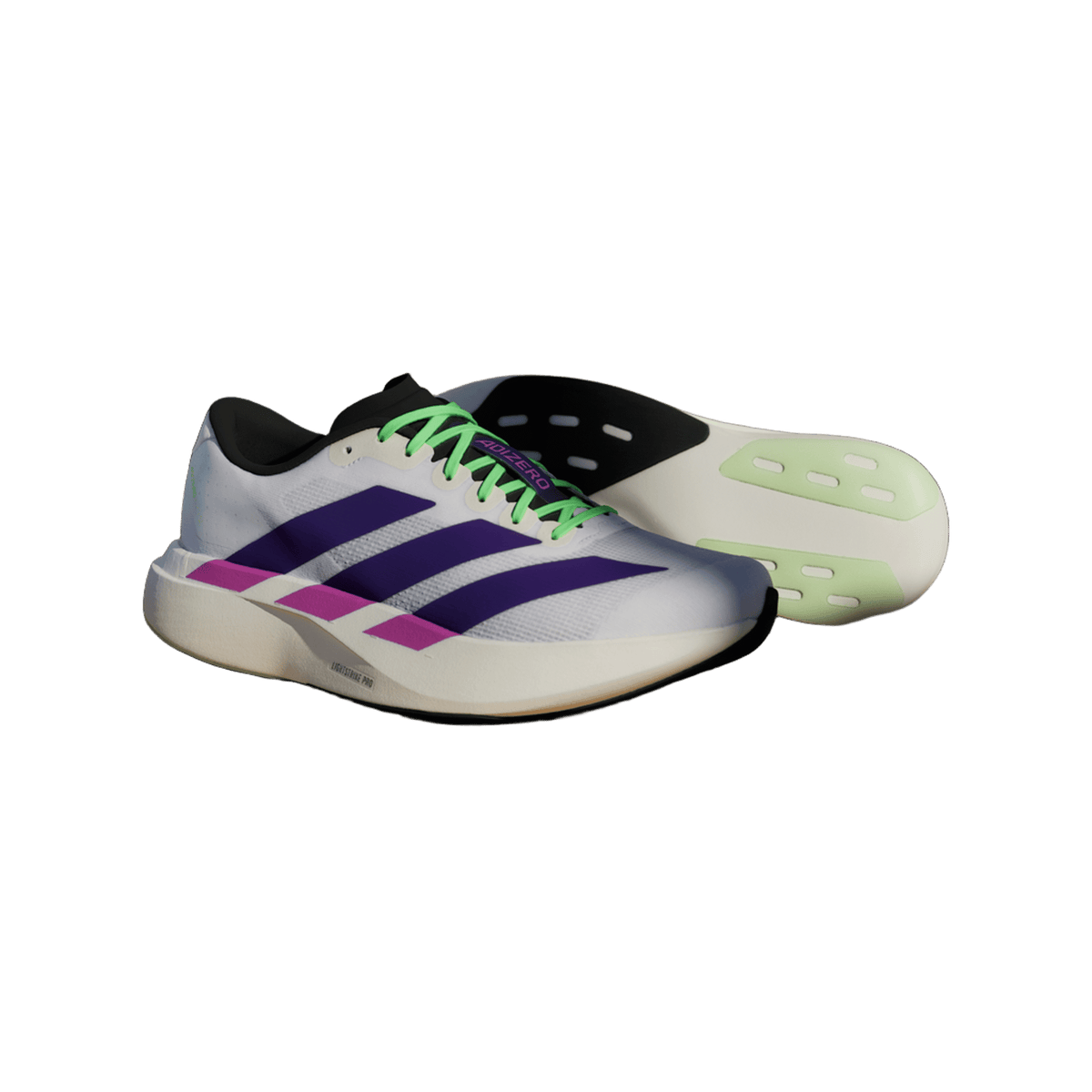 adidas Adizero Evo SL White Purple Lime Burst
