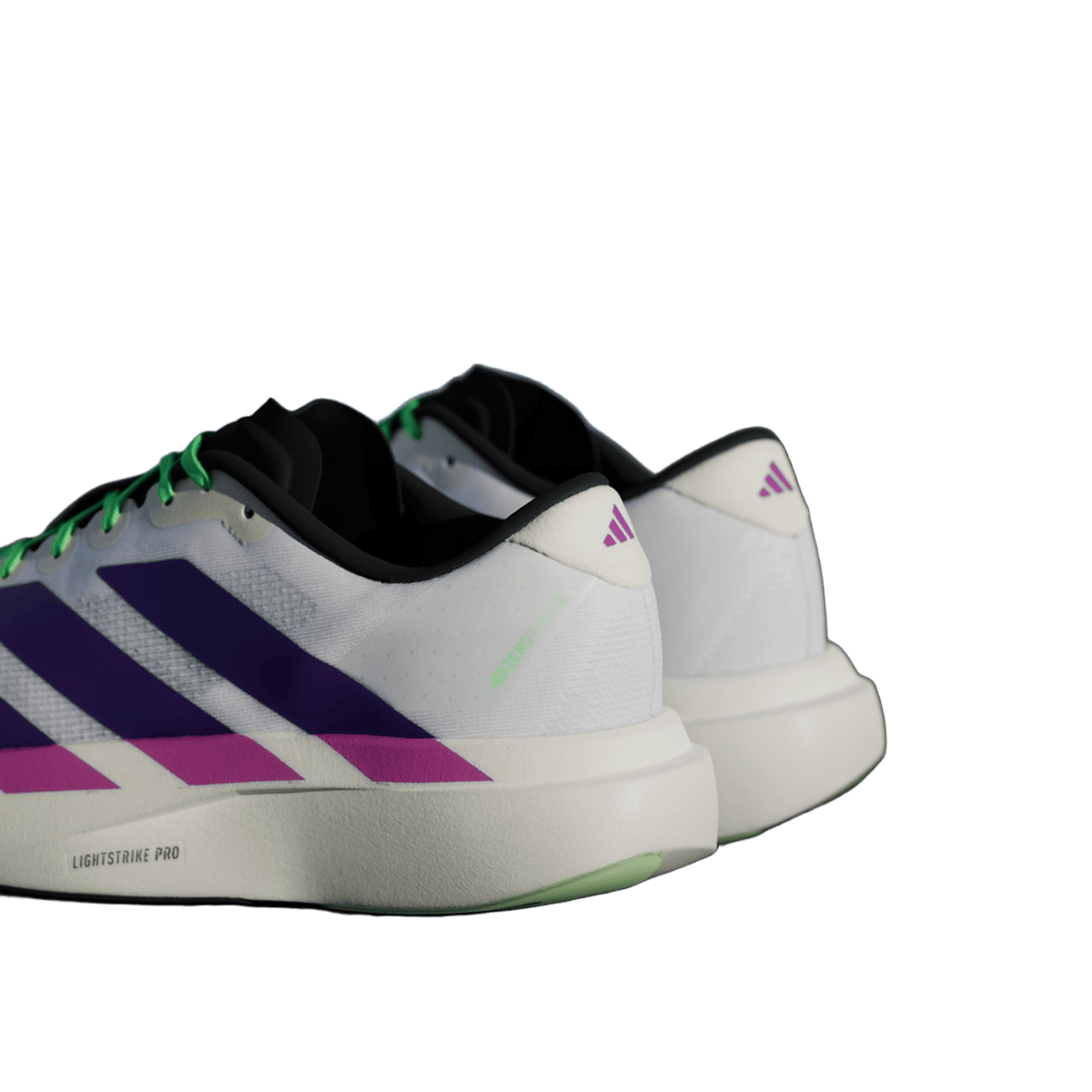 adidas Adizero Evo SL White Purple Lime Burst