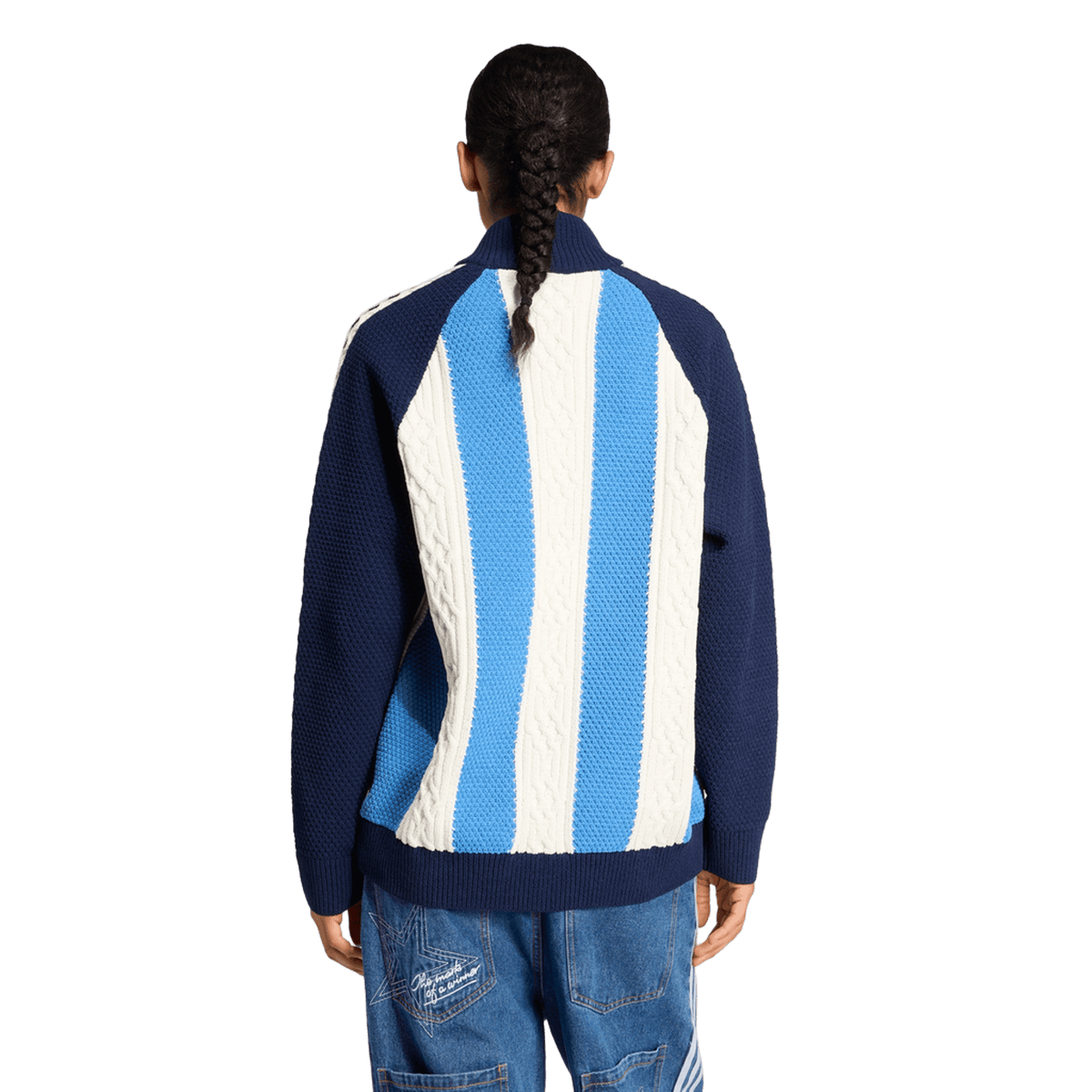 adidas Women's Archive Cutline Knit Track Top Night Indigo/Ash Blue