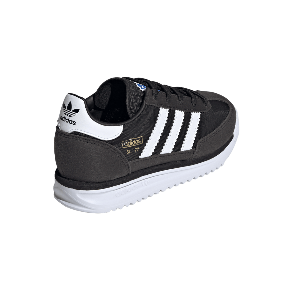 adidas SL 72 RS Elastic Laces Core Black Cloud White Blue (PS)