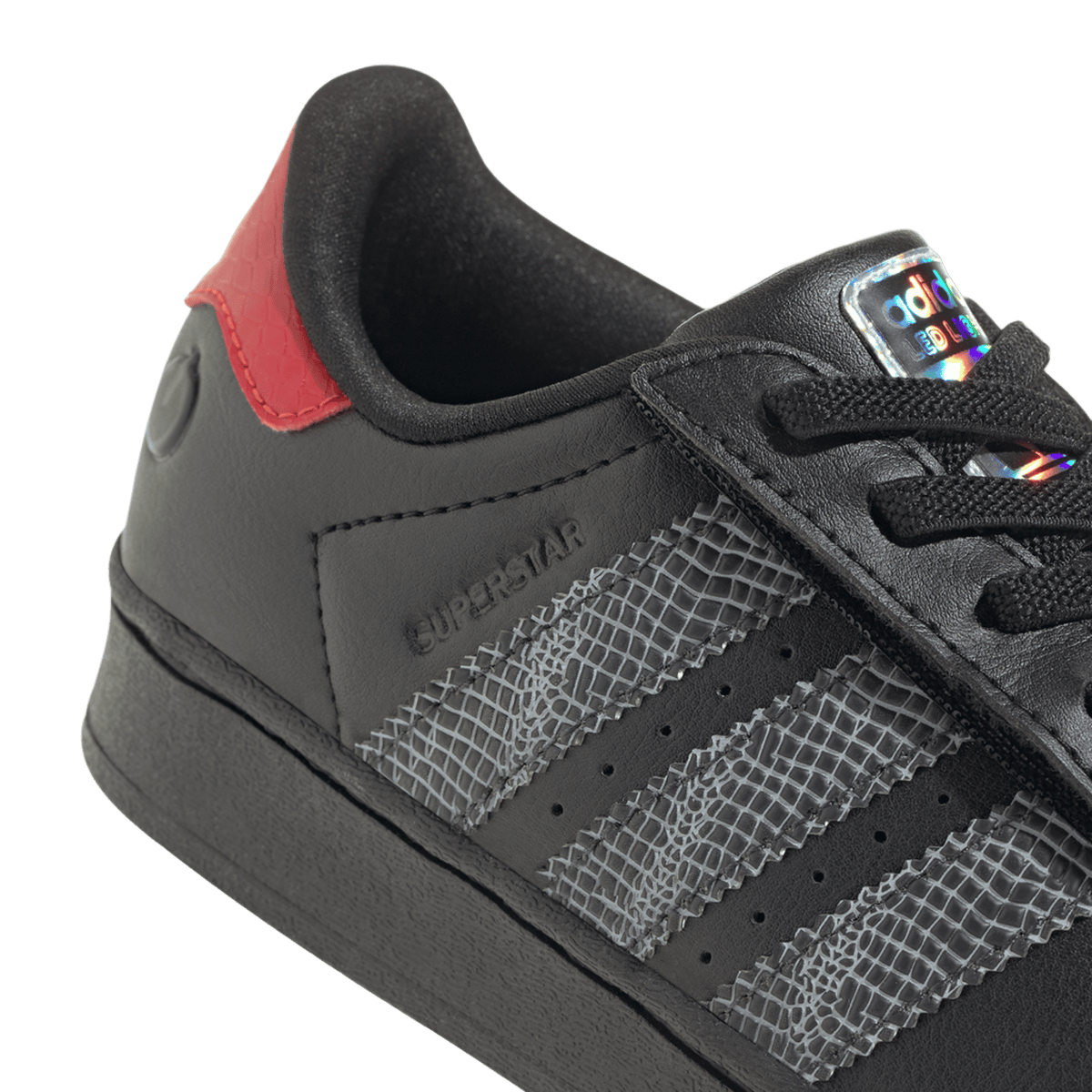 adidas Superstar LED Lights Comfort Closure Core Black Red (PS)