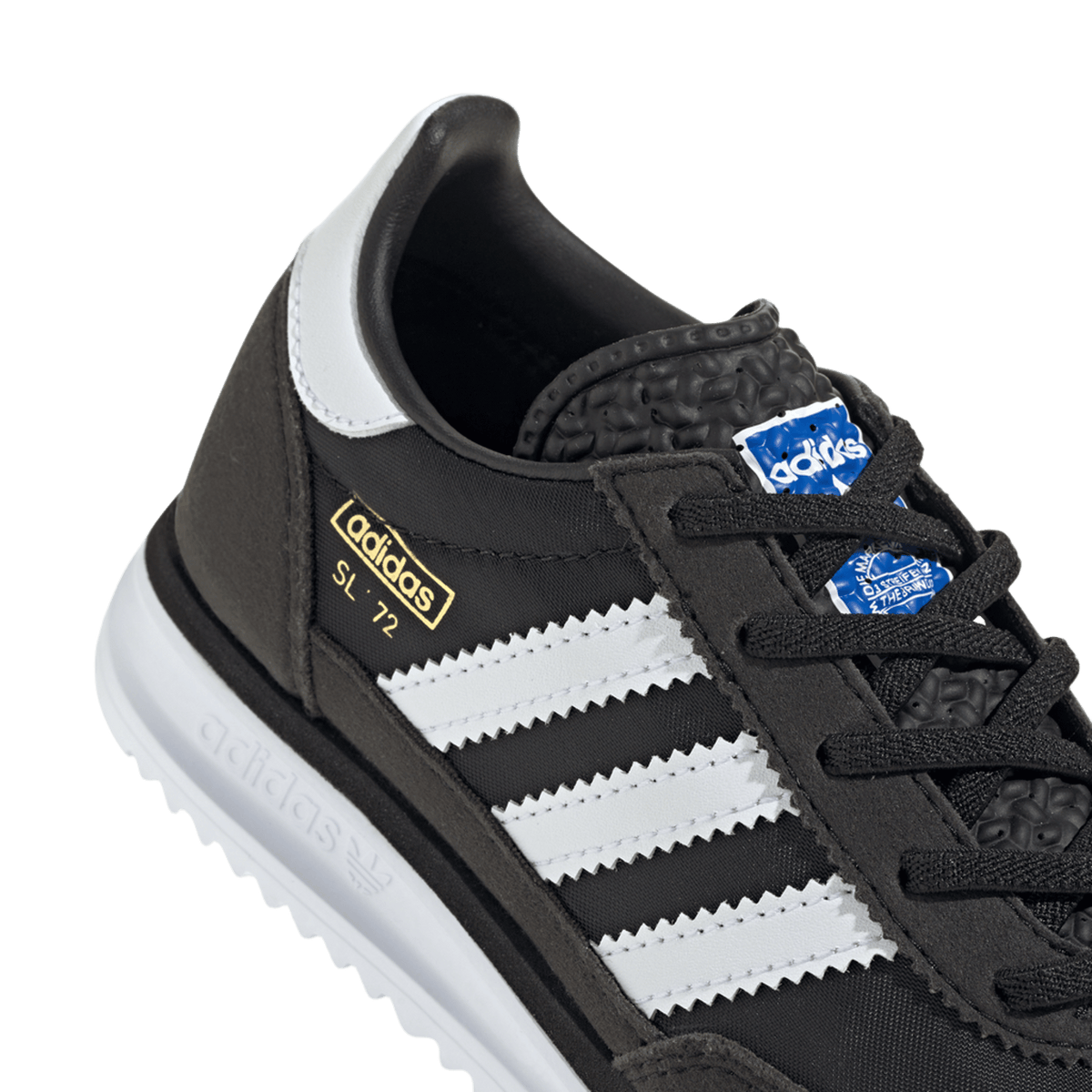 adidas SL 72 RS Elastic Laces Core Black Cloud White Blue (PS)